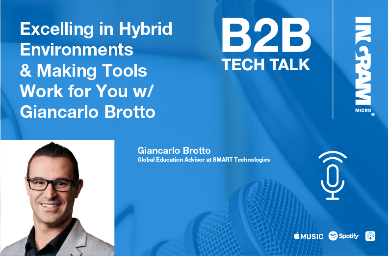 SMARTCollab's tweet photo. Thank you @IngramMicroInc for inviting @4gbrotto on your podcast to chat about using key tech
Learn how to utilize tools for engagement in #hybridwork and learning environments! 
Listen now: https://t.co/SKeDakYOuU
#B2BTechTalk https://t.co/gyDGMPX3Rc