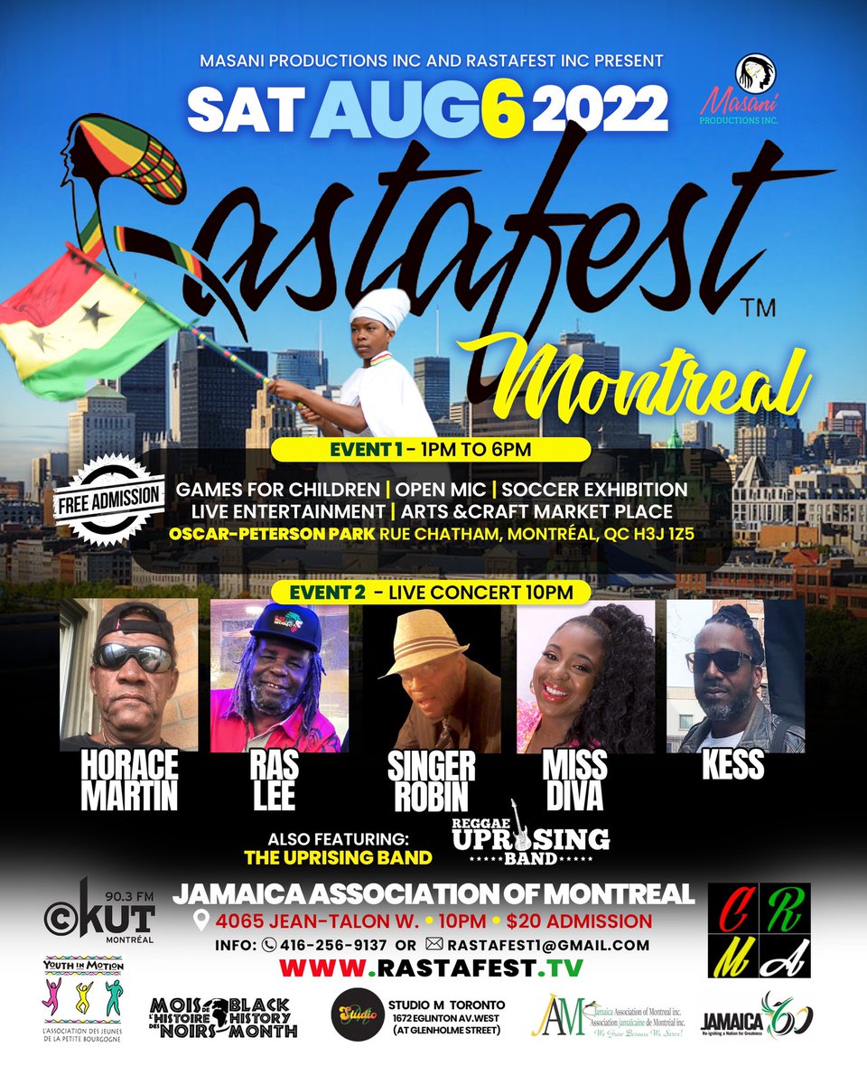 studiom1672's tweet photo. Rastafest Montreal AUGUST 6th https://t.co/Xcb6DbCBVS