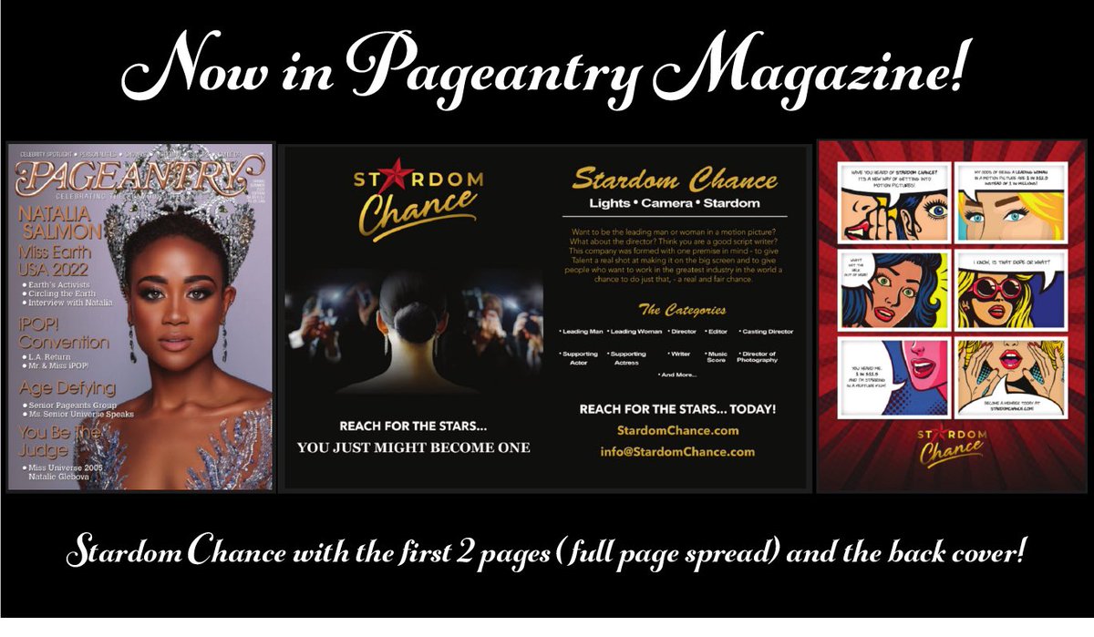 Featured in Pageantry Magazine! Huge news everyone! Massive exposure as we step towards the NFT launch! ⭐️🔥 pageantrymagazine.com/Digital/pagean… #pageantry #NFT #Hollywood #StardomChance #movies #StarBabies