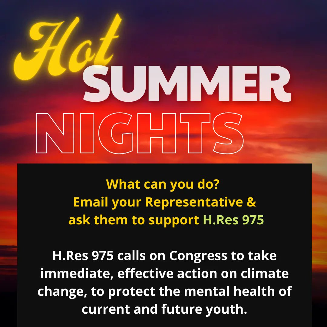 Climate4Health's tweet photo. (@ your Representative) please co-sponsor H.Res 975, to support #youthmentalhealth amid the #ClimateCrisis. Extreme heat is a known physical danger to kids, but new research shows extreme heat is also a danger to their mental health as well. #HR975 https://t.co/vLZknzX6JL