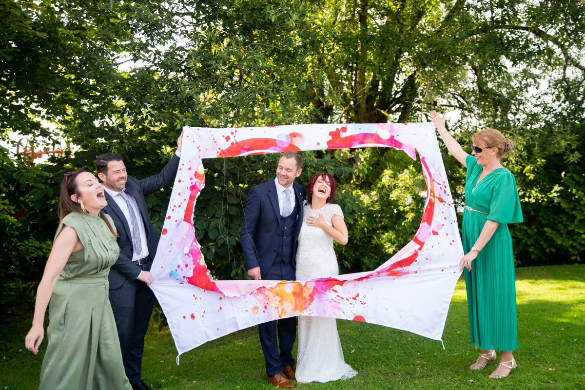 Gabriellecerem1's tweet photo. Sore face from laughing here🤣. 
I surprised R &amp; J with a little challenge before their meal! Their first in their marraige!! Needless to say Regina won, she cut her side of the heart faster than James. 

Thank you @andrewkilfeather
#reverendgabrielle #solemniser 
#Irishwedding https://t.co/LslMhE3TTi