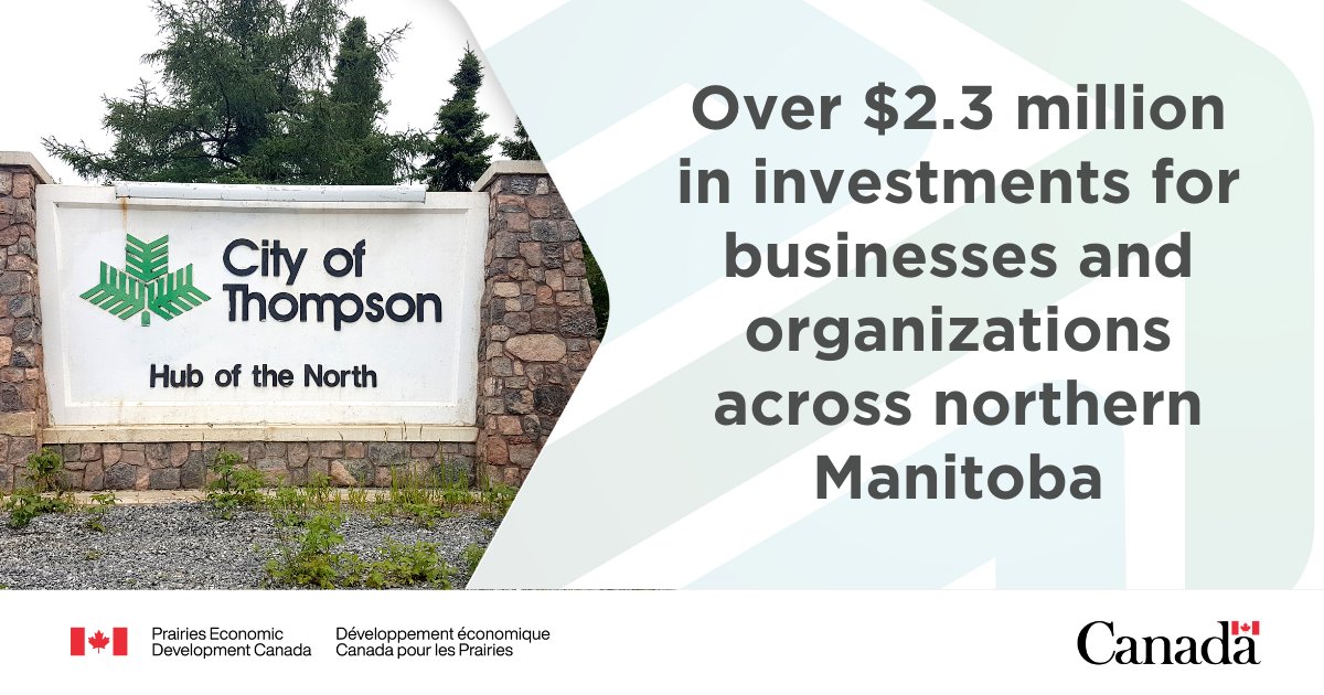PrairiesCanEN's tweet photo. We are investing over $2.3 million with businesses and organizations across #NorthernManitoba to build on regional strengths and fulfill extensive economic opportunity
#PrairiesCanFunded #ThompsonMB #Manitoba
https://t.co/pU1hImO6dw https://t.co/AaCylsuOlo