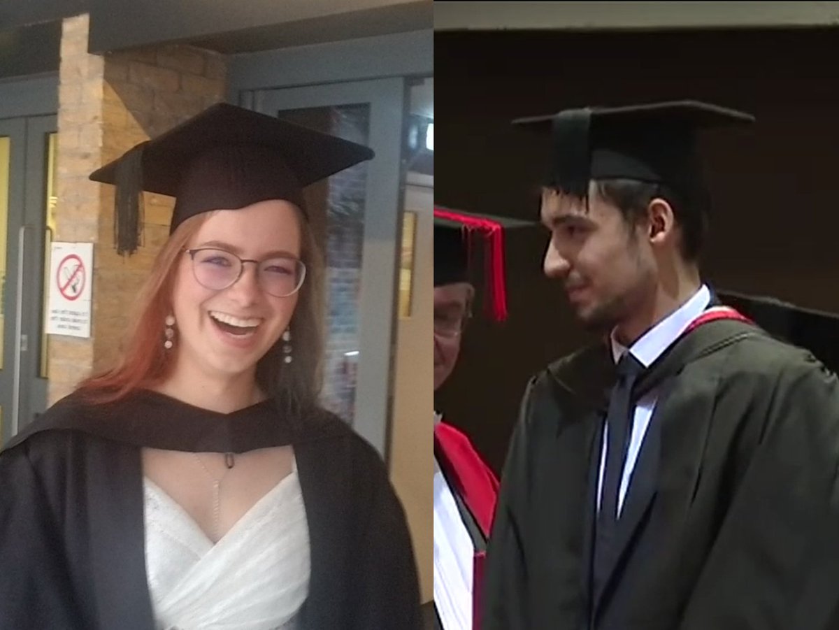 iCVLancs's tweet photo. Fantastic to see our students move on to greater things after #graduation. This summer our @HUniqueProject students Indre &amp; Marko leave @SCC_Lancaster to prep for Masters degrees at Technical University of Denmark @DTUtweet &amp; Kings College London @KingsCollegeLon. Well done both! https://t.co/jDBfPqwkFv