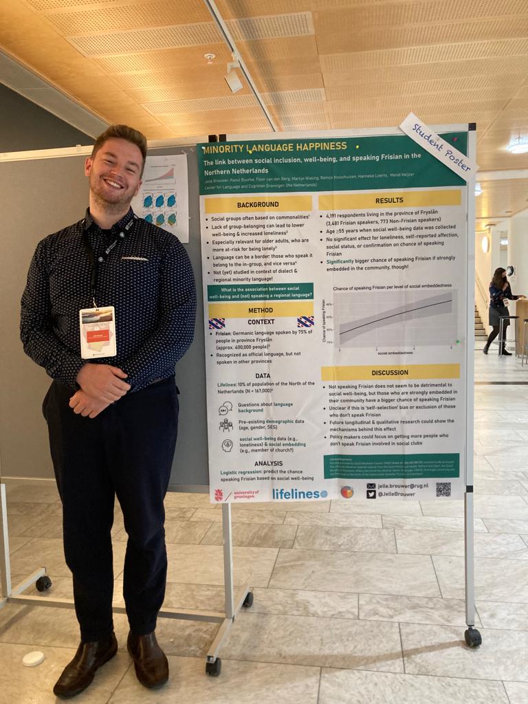 BALAB Groningen (@balab_rug) on Twitter photo Today BALAB members presented at #ISBPAC2022: <a href="/FloorvdBerg/">Floor van den Berg</a> who studied changes in episodic memory in older adults w/ MCI after a language course & <a href="/JelleBrouwer/">Jelle Brouwer, PhD</a> who studied the relationship between speaking Frisian and social wellbeing. Today BALAB members presented at #ISBPAC2022: <a href="/FloorvdBerg/">Floor van den Berg</a> who studied changes in episodic memory in older adults w/ MCI after a language course & <a href="/JelleBrouwer/">Jelle Brouwer, PhD</a> who studied the relationship between speaking Frisian and social wellbeing.