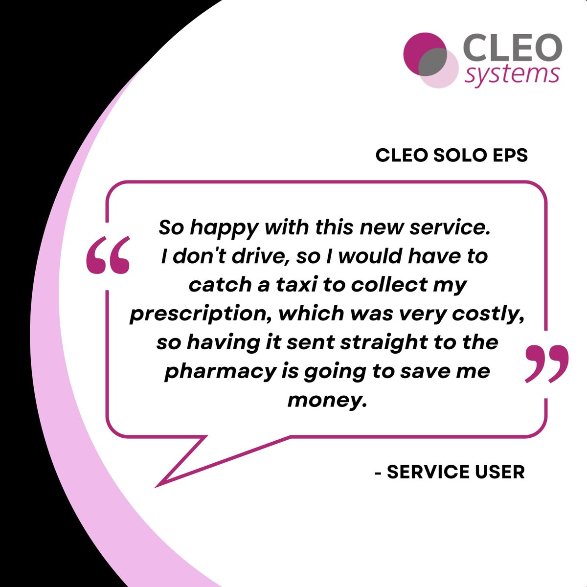 CleoSystems's tweet photo. #CLEOSOLOEPS can be used in a wide range of outpatient secondary care settings, enabling patients' prescriptions to be entered &amp; sent electronically to a nominated community pharmacy of patient choice. 
Find out more here: https://t.co/HdVwQi2AYS

#nhs #prescription #pharmacy https://t.co/k1uRSho5HT