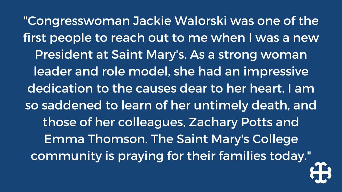 A statement from President Katie Conboy on the death of Indiana Congresswoman Jackie Walorski: