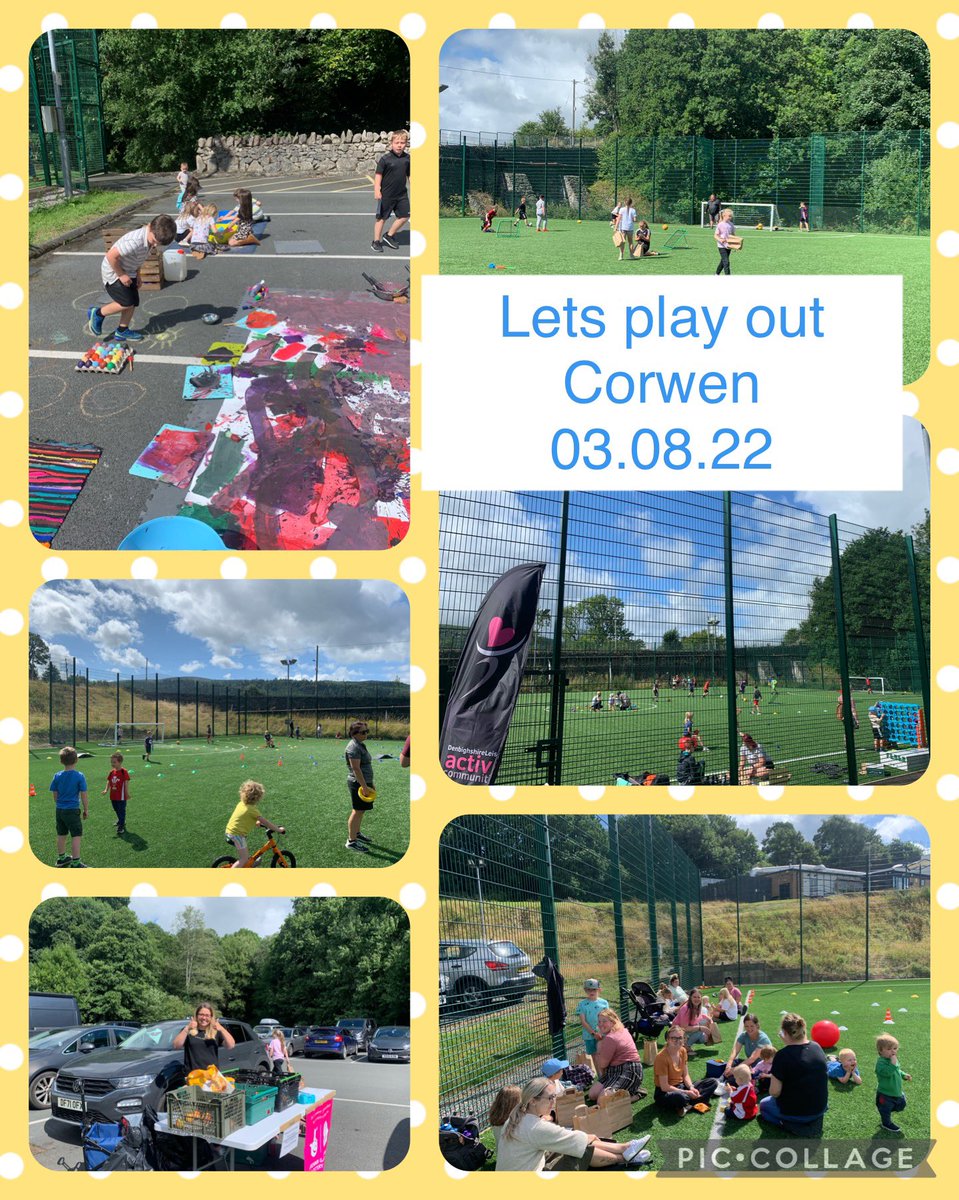 SdcpEngagement's tweet photo. #letsplayout sessions this week in Corwrn &amp; Llangollen ☺️🎨⚽️🥅 great partnership work @DLLActive @DLLCelfArts @ranger_play @DenbighshireHou @TNLComFundWales @office_sdcp and 115 children provided with healthy snack packs 🍏🥪 &amp; adults time to socialise too🥰 #yourplaceorours https://t.co/DnnWHnB9pw
