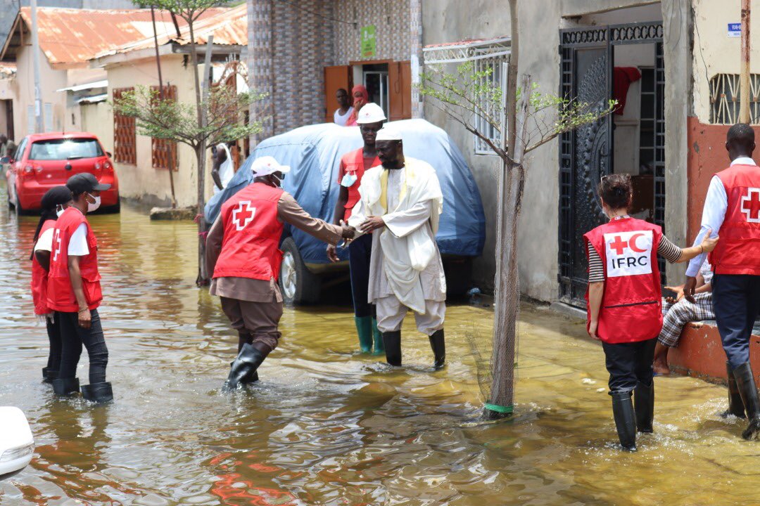 GambiaRedCross's tweet photo. Earlier today, @SenghoreAl and team (@GambiaRedCross staff and volunteers) visited floods affected families in #Banjul.

If it continues to rain, more people will be affected.

Our first priority is saving lives &amp; protecting livelihoods + advocacy. https://t.co/bFr0jqHqwj