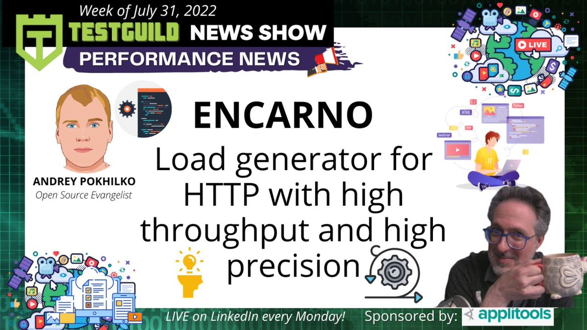 joecolantonio's tweet image. Andrey Pokhilko announced the availability of #Encarno, which is written in Golang and built to be used via Taurus. Learn more about this open-source load generator by watching the TestGuild news show! 👉bit.ly/3Qnr89Y #performancetesting #loadgenerator #testguildnews