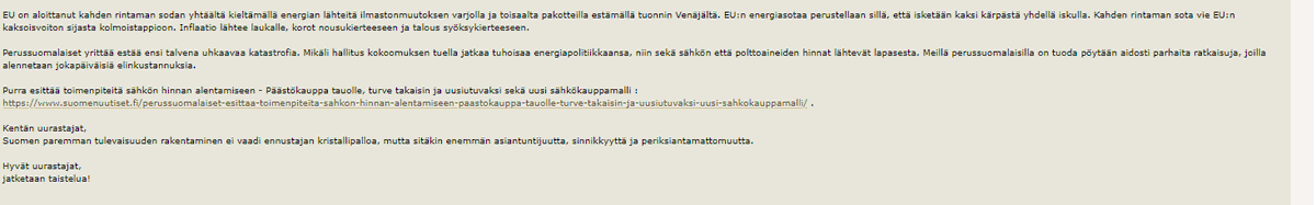 Dimmu141's tweet photo. 27.7 PS lähetti tiedotin jossa kerrottiin, että EU on aloittanut sodan Venäjän vastaan asettamalla pakoteittä. Puoluesihteeri v��itti, että se oli mainoskikka

Tänään 4.8 PS lähetti uutiskirje omille jäsenille joissa on sama väite https://t.co/jbiZB7miKO