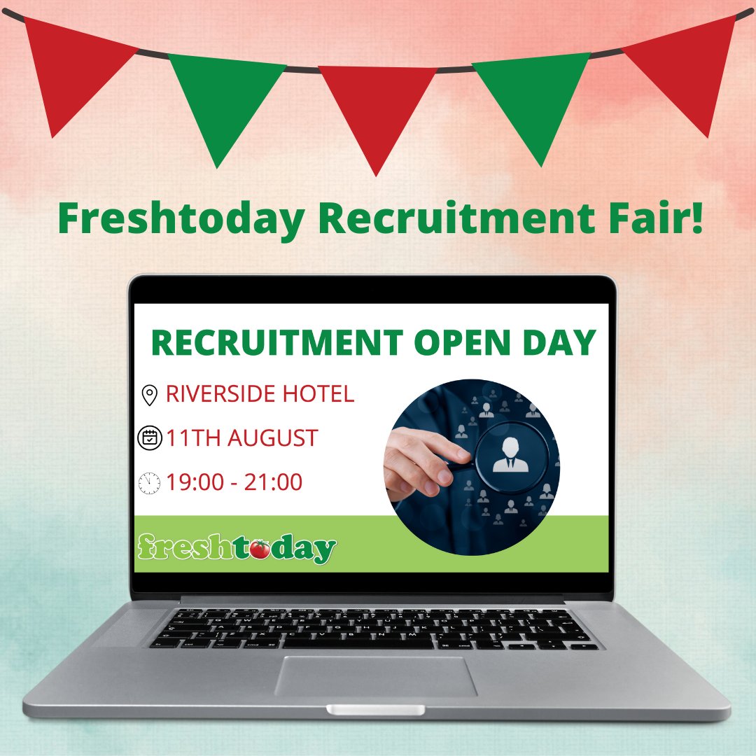 FreshtodayL's tweet photo. Join us on the 11th August in the Riverside for our upcoming recruitment fair! Bring your CV along and have a chat with us!😃 #jobfairy #recruitmentfair #hiring https://t.co/EyMfpRA10N