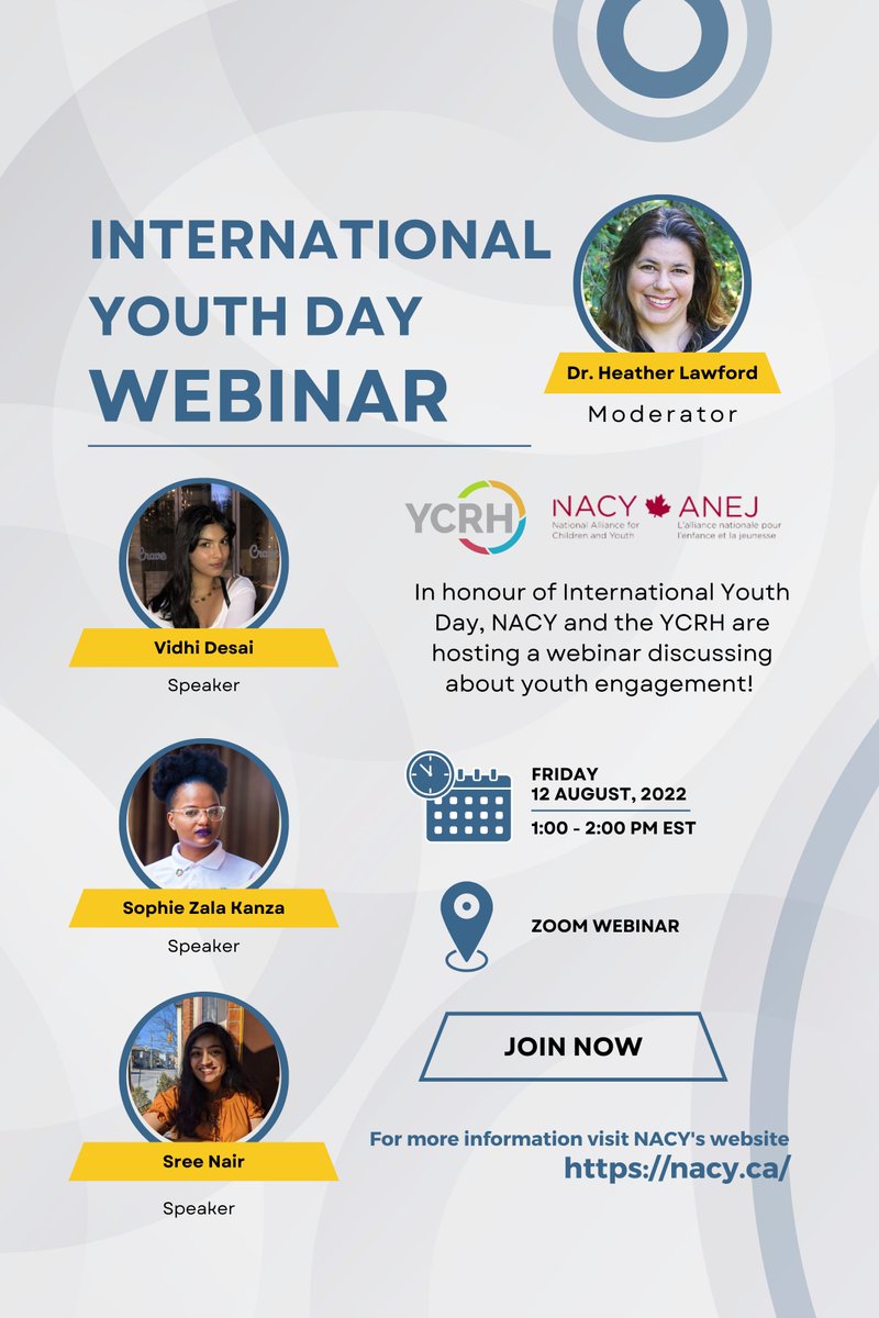Check out this youth engagement webinar hosted by @THEYCRH and @NACY_ANEJ for International #YouthDay (August 12)⤵️ 