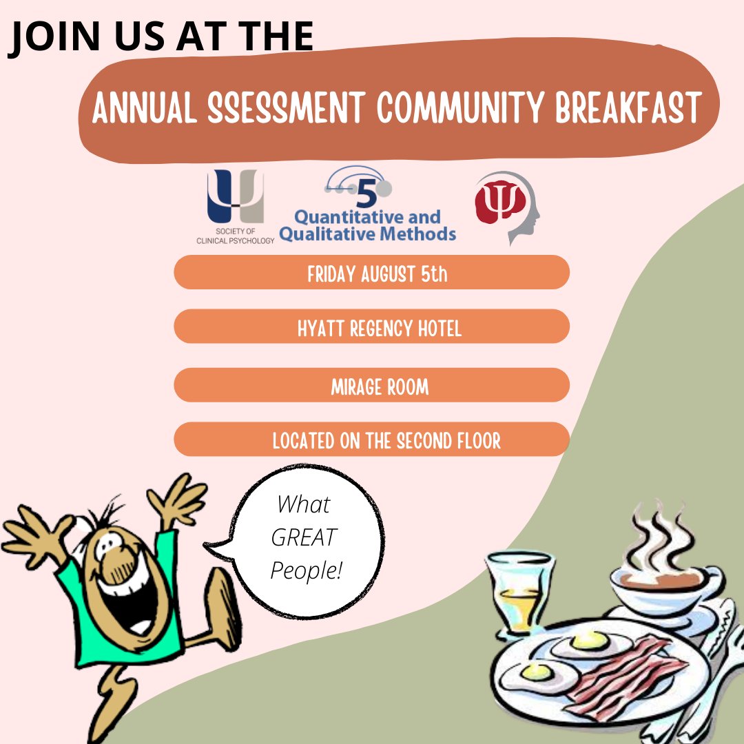APAD12_S9_ASMNT's tweet photo. Please join us tomorrow from 8-10am for the Assessment Community breakfast @APAconvention https://t.co/q5lOMdx9vY