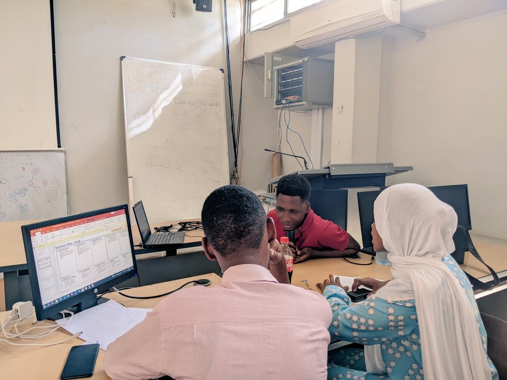 TukupalaMwalyo1's tweet photo. Today the #MCL students at @coict_udsm are generating several solution ideas on how to solve their actionable problems which take inspiration from the knowledge they learned from three previous days, solution and expo tool #geoict4e https://t.co/GzyiWCwlpt