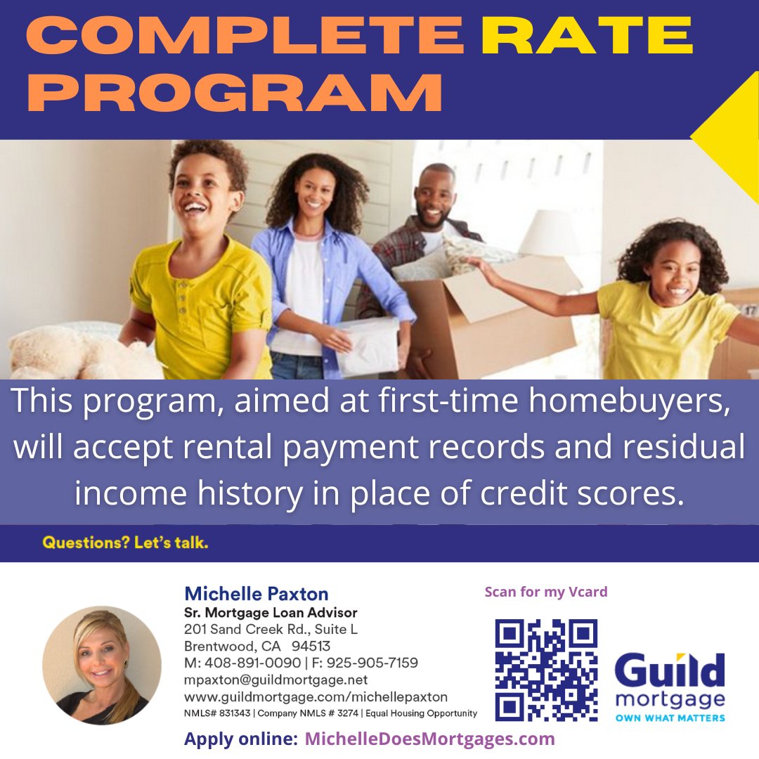mpaxtonallcalif's tweet image. #CompleteRate powered by #FormFree, analyzes consistent income deposits &amp;amp; payments to give better int rates to customers w/o #FICO scores. We’re helping customers forge new paths to #homeownership. 

bit.ly/3Q3q4HS

#guildmortgage #ownwhatmatters #firsttimehomebuyer