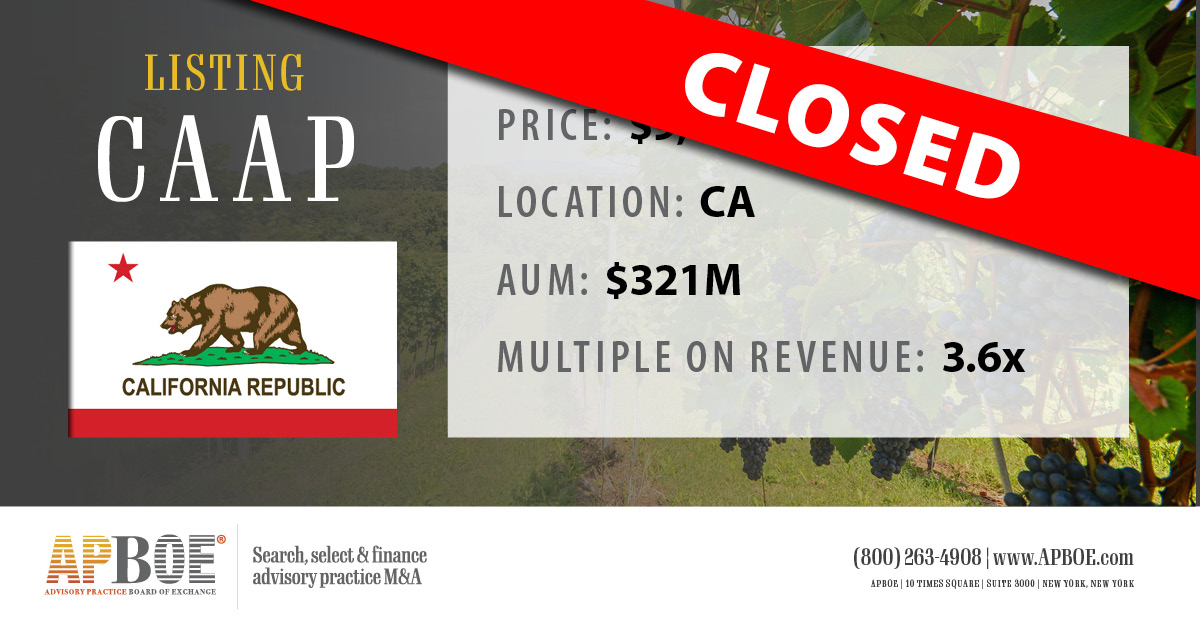 ScottAWetzel's tweet photo. California listing sold! It closed with a 3.6x multiple on revenue. Visit https://t.co/mN1tNsne5J to view all active listings. #APBOE #wealthadvisor #wealthmanagementservices #finance #advisors https://t.co/gE3rHLMik5