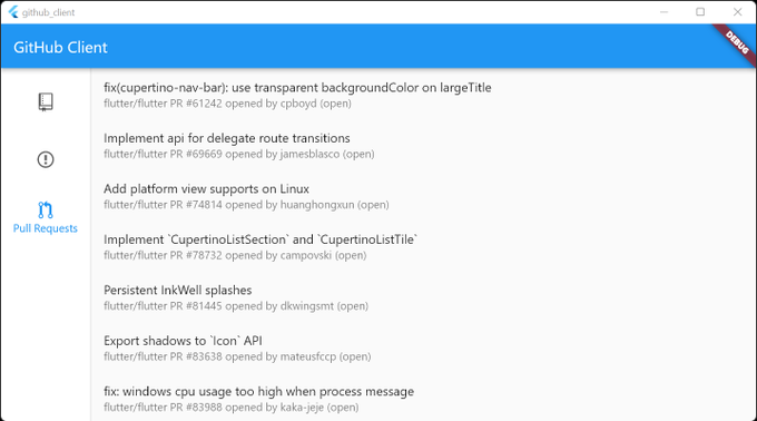 GoogleDevsLATAM's tweet image. 📝 Compone una aplicación de Flutter.
 
En este codelab, compilarás una aplicación para ordenadores con integración con GitHub usando el SDK de Flutter.
 
 Obtén tu insignia → goo.gle/3Se2Gtl
 
 #FlutterWindows