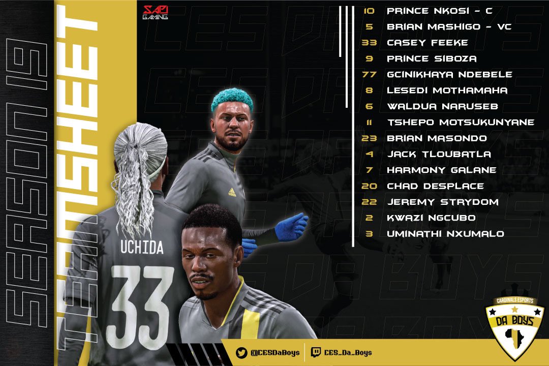 We would like to present our full team list for season 19 of the <a href="/SAProClub/">SA Pro Club League</a> Eastern League. It’s coming home!!!🗣🗣🗣