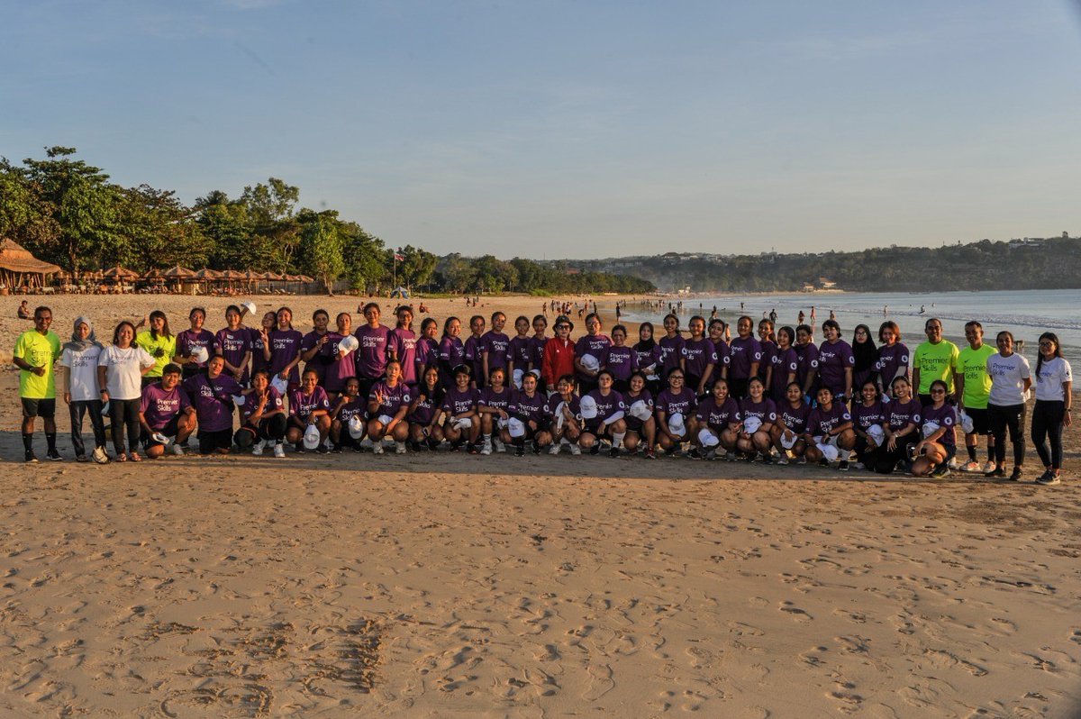 PremierSkills's tweet photo. #PremierSkills is in Bali! We are delivering our first Introduction to Community Coaching Course to 49 female PE teachers and grassroots coaches across Bali - East Nusa Tenggara, using the the power of football to empower women and girls in Indonesia! @PremierLeague @idbritish https://t.co/JcQwtQNKnr
