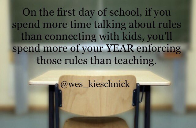 Love this thought by ⁦<a href="/Wes_Kieschnick/">Weston Kieschnick</a>⁩  Take time to connect w/kids. Make them feel welcome &amp; want to come back for day two. Relationships are the foundation of what we do daily. #wcpsmd