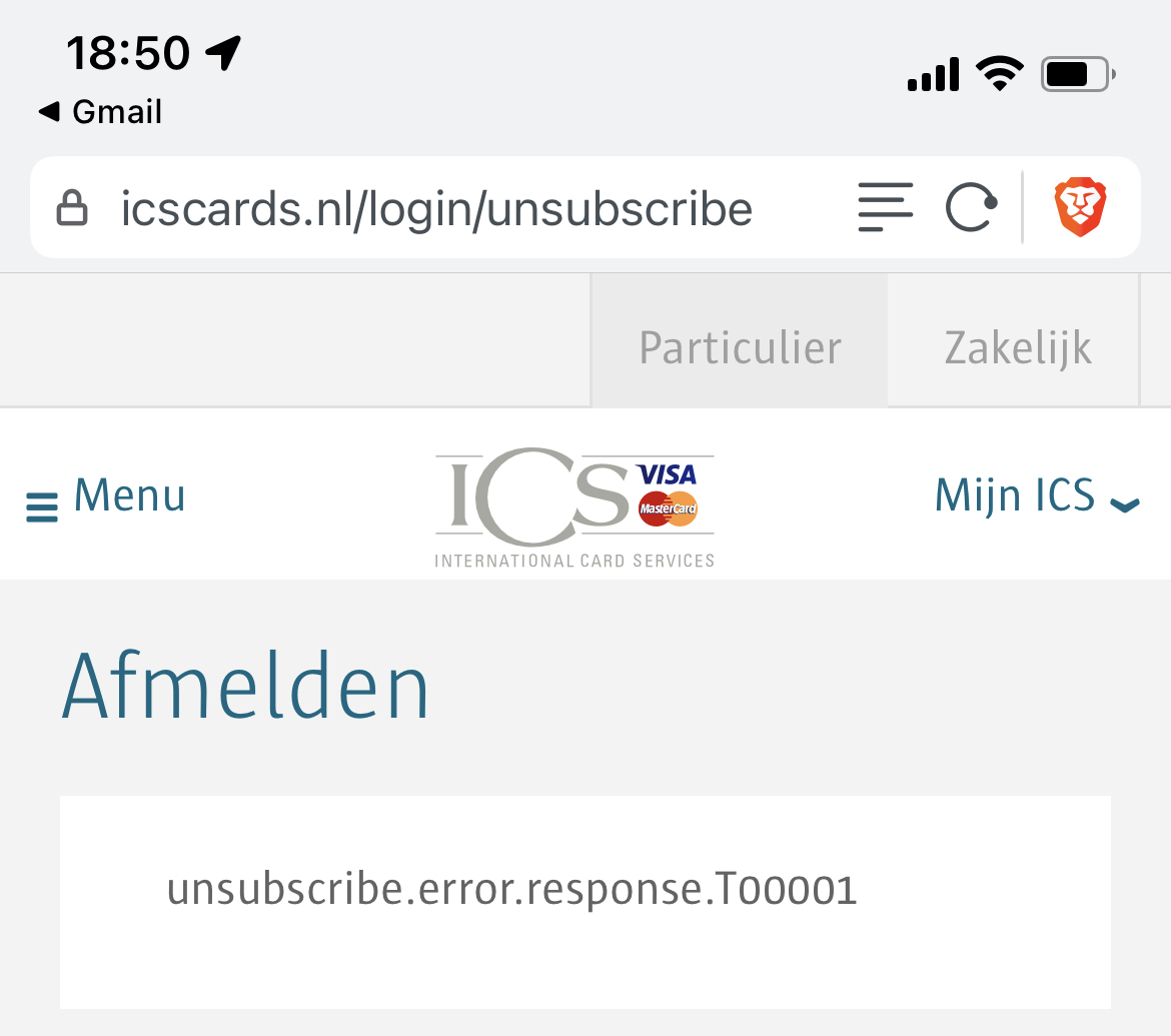 gasmelt's tweet photo. @ics julie maken het wel erg lastig om je af te melden voor jullie nieuwsbrieven. Ik wil geen nieuwsbrieven ontvangen waarin gemeld wordt dat ik geen prijs heb gewonnen (wie wel?), maar me uitschrijven levert steevast deze foutmelding op. https://t.co/y1WFpJZ1xa