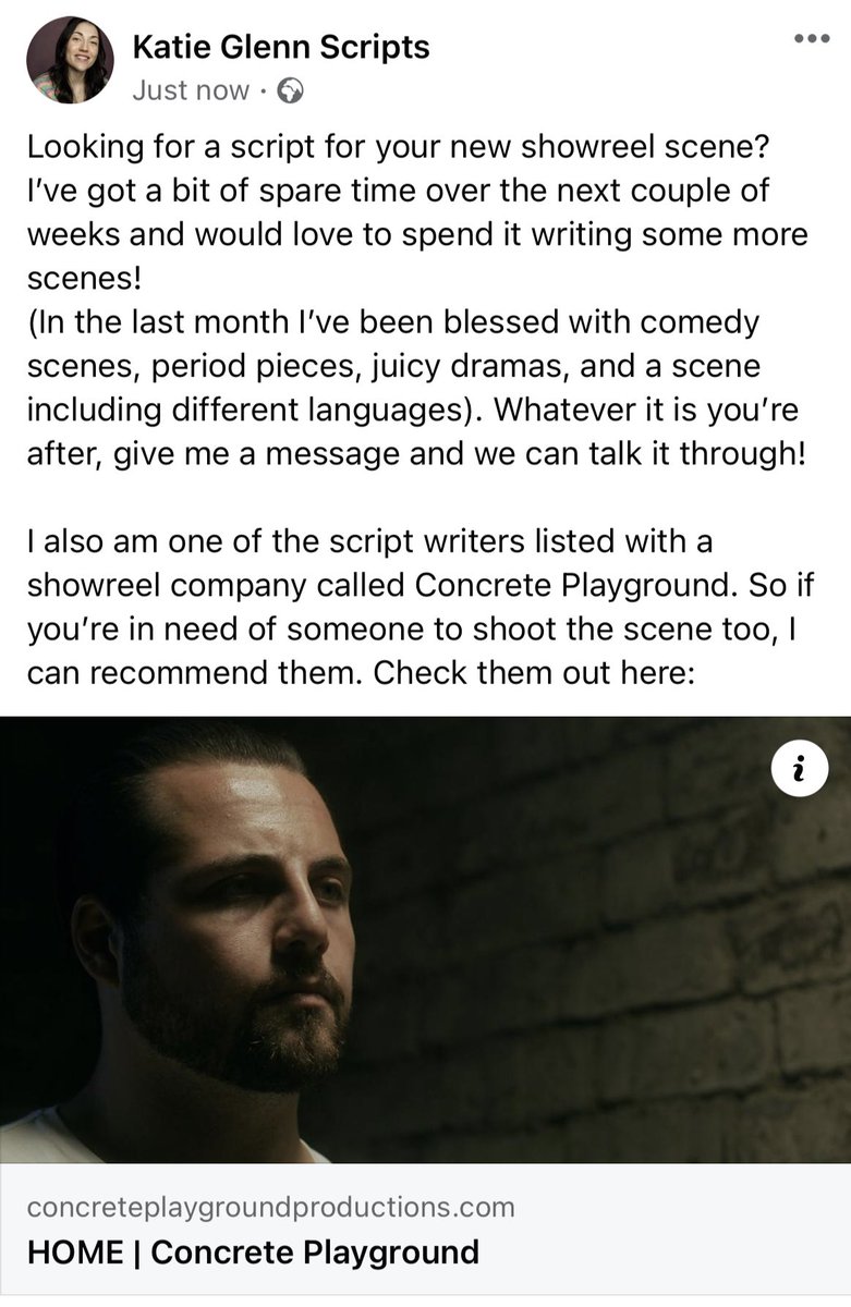 KGlennScripts's tweet photo. Message me your script requests, and check out the showreel company that I am one of the script writers for: https://t.co/3qH3IwkQ9U https://t.co/EZlr87fXBd