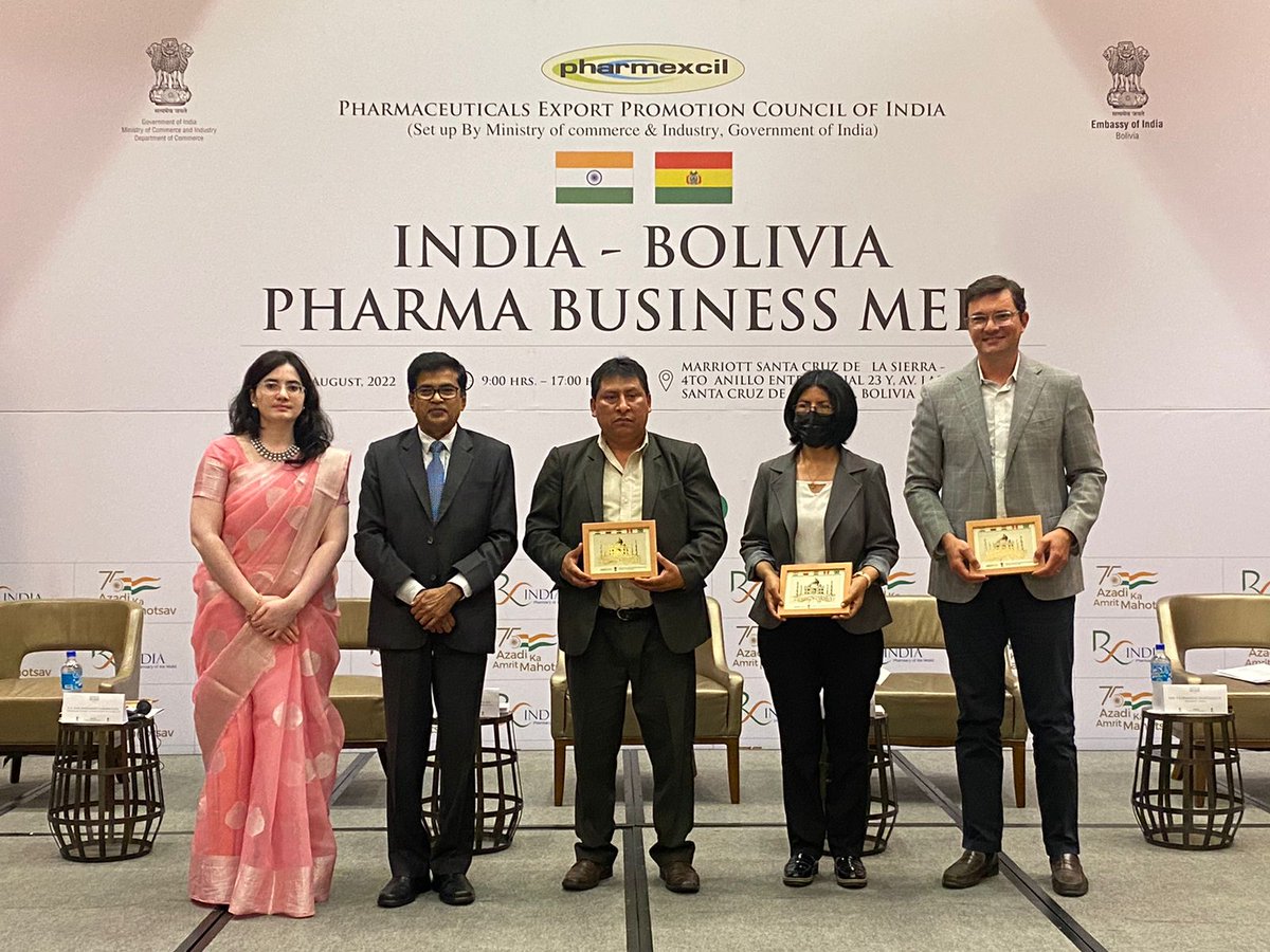 Pharmexcil's tweet photo. India-Bolivia Pharma Business Meet hosted by @Pharmexcil @eoilima with the support of @CAINCOBOLIVIA at Santa Cruz with @SaludDeportesBo
#AGEMED #CEASS, 60+Indian and 40+Bolivia Pharma Companies. https://t.co/6foOlWTcZa