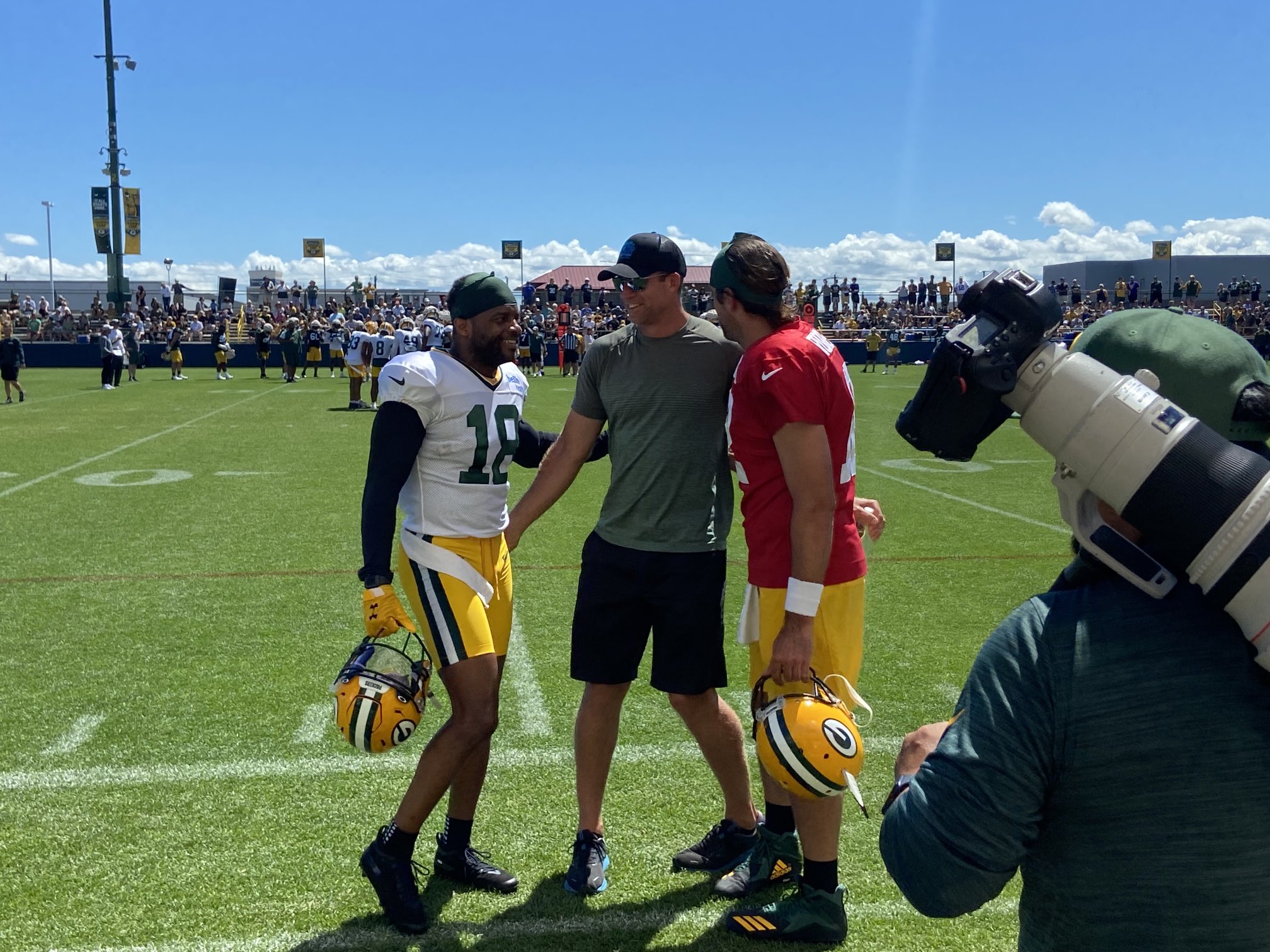 Ryan Wood on X: "Old friends reunited. #Packers QB Jordy Nelson is at  practice today. Aaron Rodgers pulled him and Randall Cobb aside on the  sideline for a photo op. https://t.co/jSNZuxPE6d" /