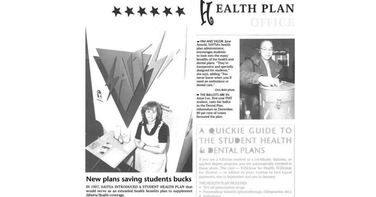 SaitsaLife's tweet photo. We're only 1 month away from our 100-year anniversary! π
In this #ThrowbackThursday post, we are featuring the first Saitsa βStudent Health Planβ back in 1997 that would serve as an extended health benefits plan!
https://t.co/7LST37fQdg
#saitsa #SAITAlumni #HereAtSAIT https://t.co/Ora11NgHy3