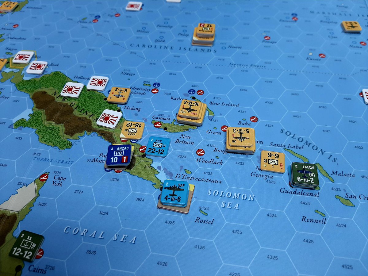 vanlast2's tweet photo. Esta tarde en @ClubSemper #Oviedo jugamos al #EofS. 
Escenario de torneo.
Los japoneses están muy fuertes en Nueva Guinea y las Salomon. 
Los aliados presionan en Burman. https://t.co/5TMh587OtV