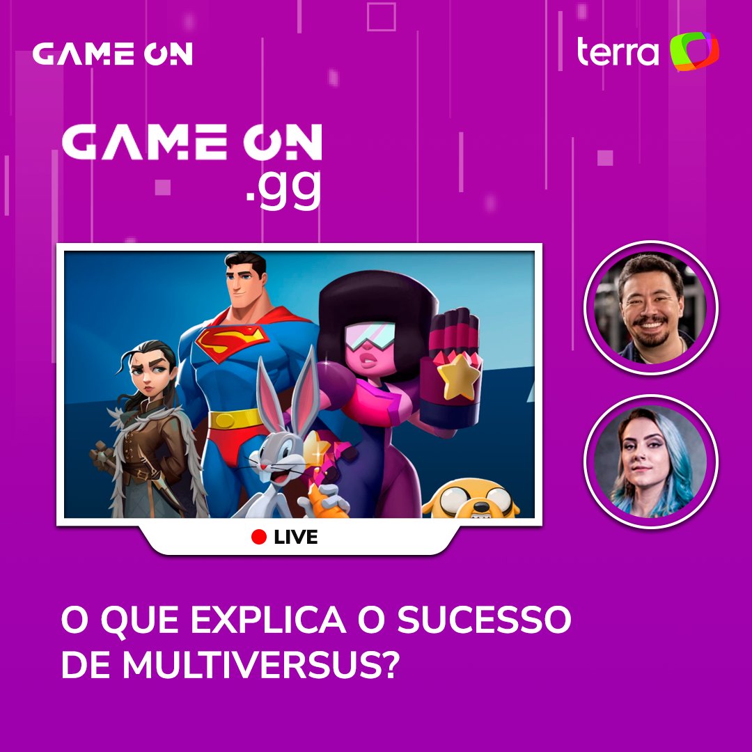 TerraByteOn's tweet photo. No ON GG de hoje, @pablomiyazawa  e @bahgutierrez  vão comentar o sucesso enorme de  Multiversus e, de quebra, indicar outros jogos Free to Play que também são extremamente divertidos! 😍

Participe ao vivo!
📺https://t.co/7QzF0NPOTl
🕕18:00

#Multiversus #Freetoplay #OnGG https://t.co/o1zCNfRq8A