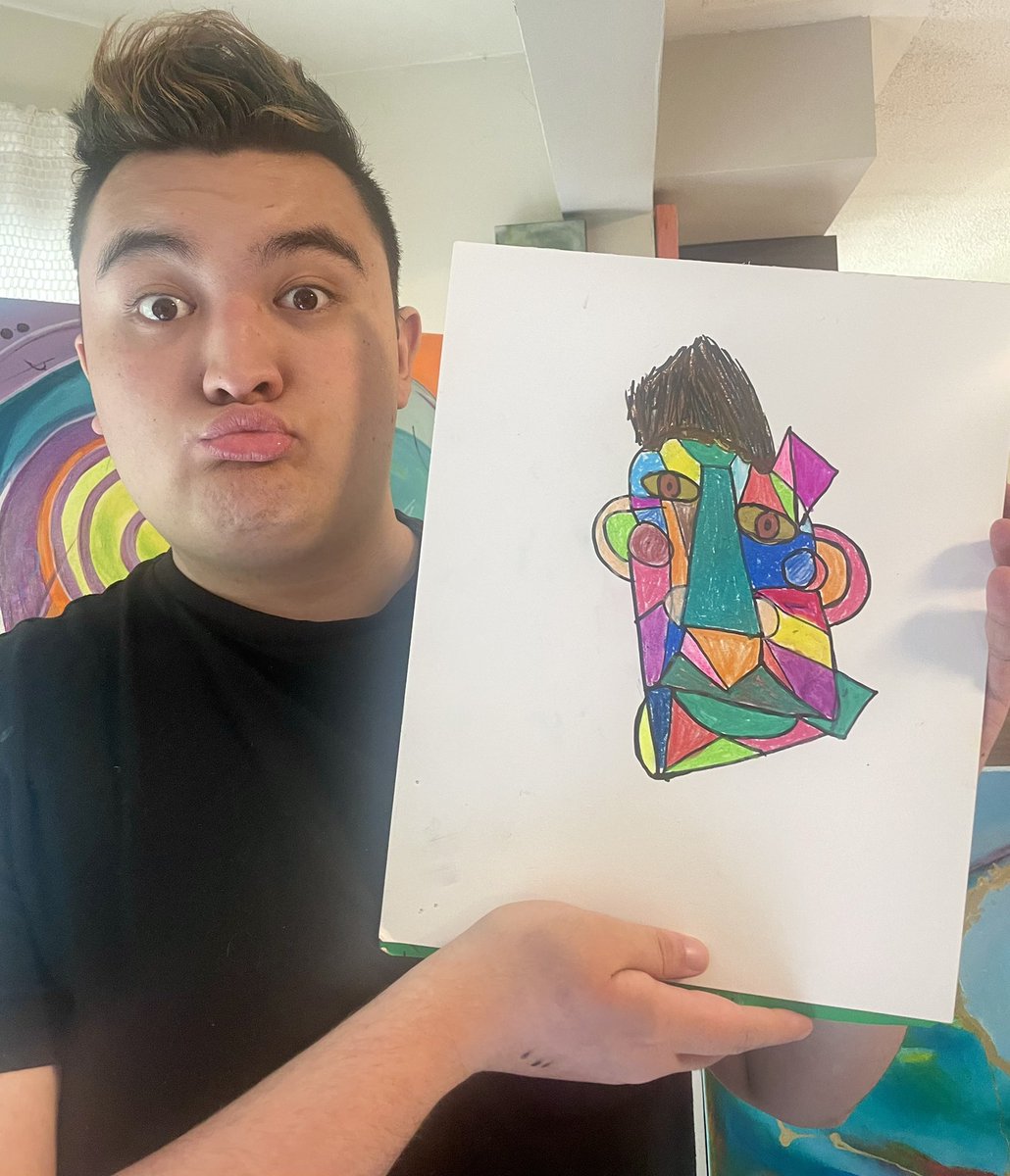 Self portraits -  Picasso inspired was the theme for the elementary level artists from <a href="/PeelSchools/">Peel District School Board</a> @PeelArts1 

Does this look like me? 
What would you look like? 

#art #ArtistOnTwitter #Autism