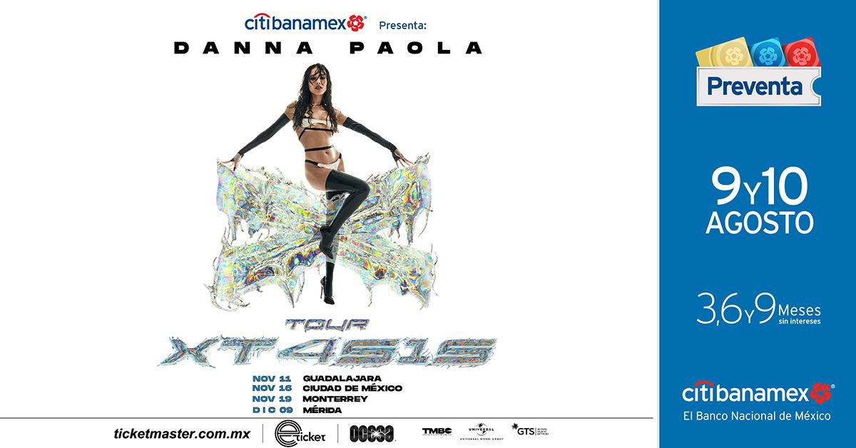 dannajustdanna's tweet photo. #XT4S1STOUR!  ❌🖤

Habrá #PreventaCitibanamex 9 y 10 agosto para la Ciudad de México, Guadalajara, Monterrey y Mérida.
El inicio de venta general para todas las fechas será el 11 de agosto.

Próximamente más fechas por anunciar.

#XT4S1S

@Ticketmaster_Me 
@ocesa_total https://t.co/aTwQFmkjZK