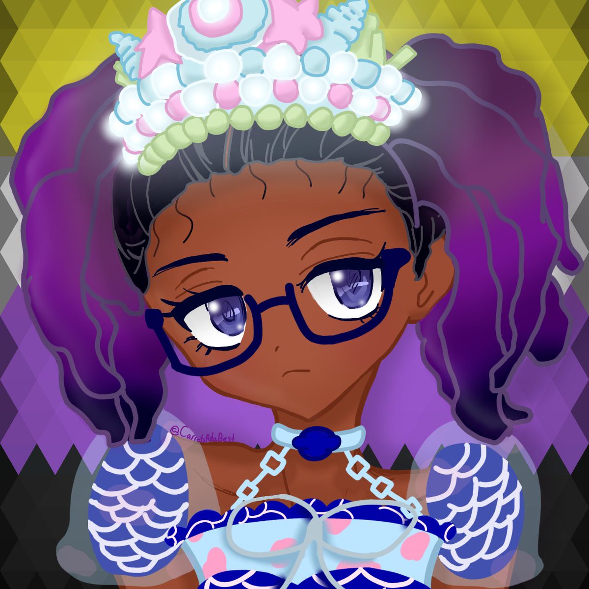 CarrotsRdaBest's tweet photo. I edited a picrew to match with an outfit I made in rh :D
 #royalehigh #royalehighart
#RoyaleHighHalo #NewProfilePic https://t.co/gecs704NzA