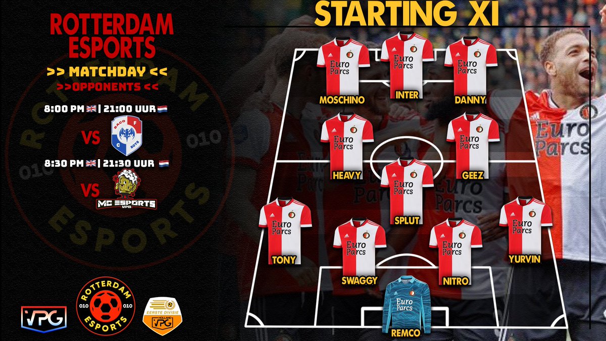 RotterdamES010's tweet photo. Its matchday!! This are our starting eleven's of the night!! 🔴⚪🔥

Follow us live on twitch, starting 7:45PM. https://t.co/KGurU3i2P5 https://t.co/fKJw9NbtGV
