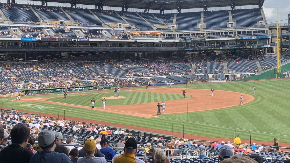 Taking in a game while on holiday.  Pittsburgh Pirates leading!