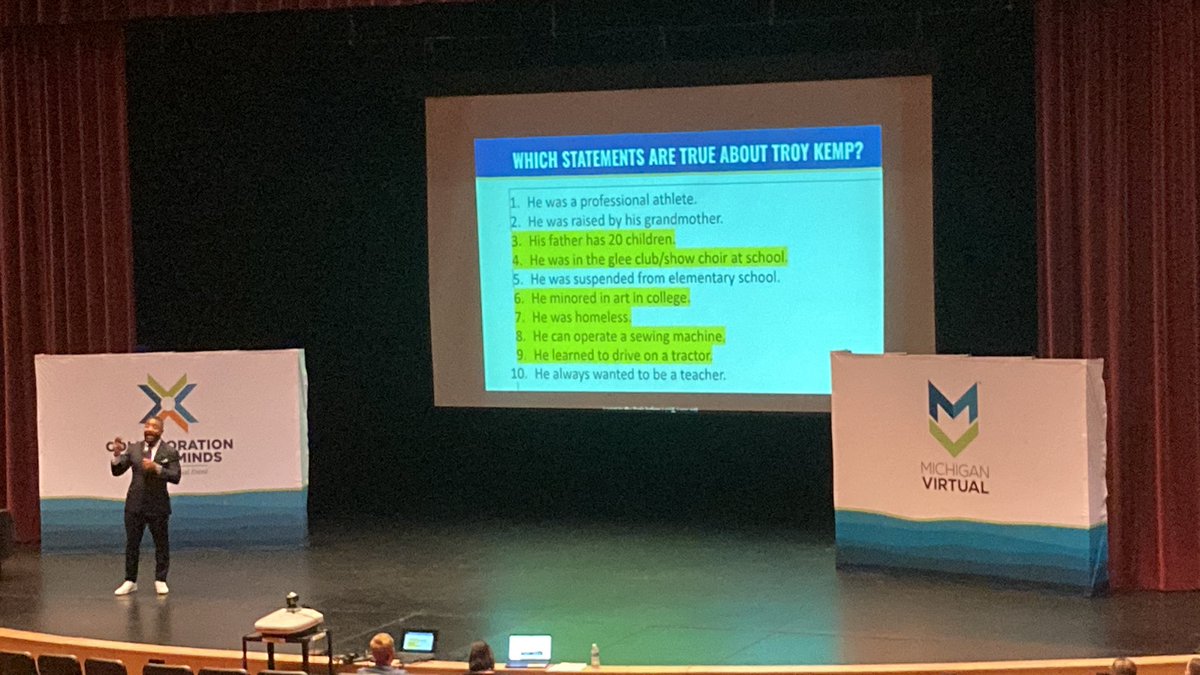 Kicking of a great day of #learning at #Com22 with Troy Kemp! Thanks <a href="/MichiganVirtual/">Michigan Virtual</a> for providing meaningful #professionallearning experiences for your staff!