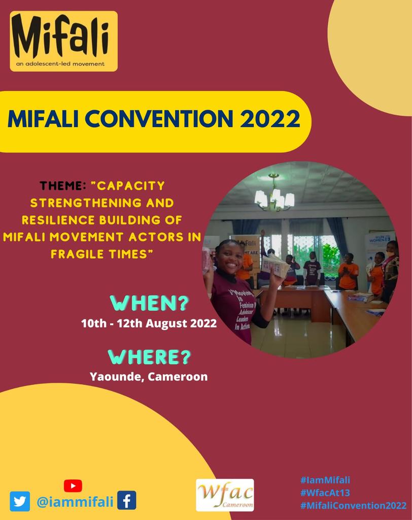 iamMifali's tweet photo. We are happy to announce to you all the up coming CONVENTION of #IamMifali under the theme "Capacity Strengthening and resilience building of Mifali actors in fragile times" from 10th-12th August. Don't forget to follow the conversation!
#MifaliConvention2022
#IamMifali
#WfacAt13 https://t.co/cBzGNjik7k