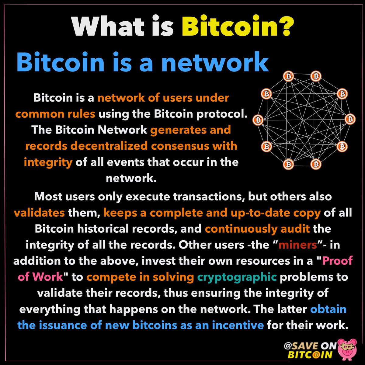 Saveonbitcoin's tweet photo. #Bitcoin is linking free people to an open free network, recording and sharing truths on an inmutable time chain controlled by nobody and everybody at the same time🔗 
Bitcoin; The Internet of Money is conquering all cyberspace at a fast pace. https://t.co/TLq6Bbt4GI
