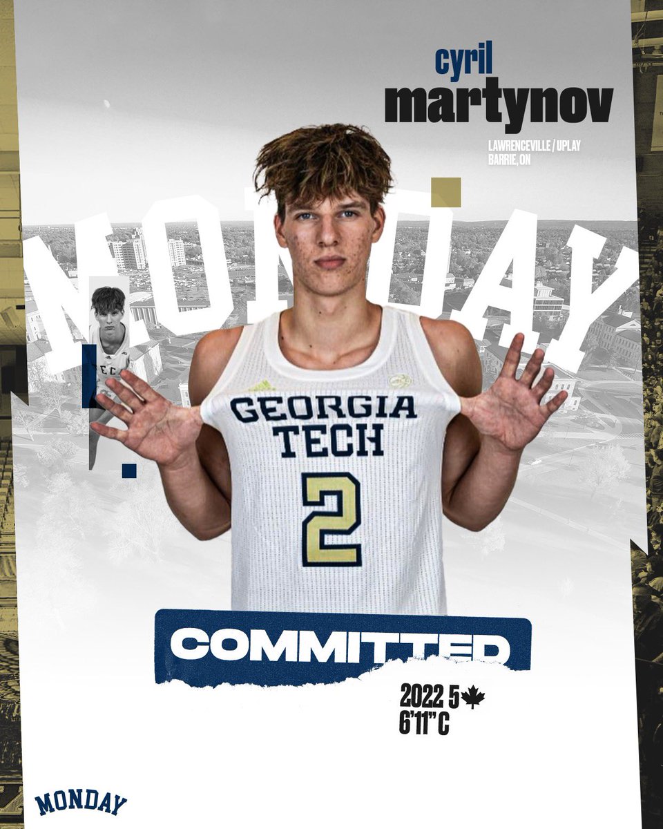 6’11 5🍁 C Cyril Martynov has reclassed to 2022 and committed to Georgia Tech‼️