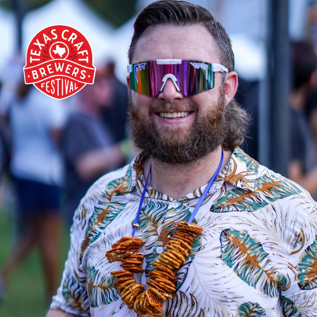 Sunglasses 😎 + a pretzel necklace 🥨 = the two hottest accessories for #TXbrewfest!

Do you have your tickets for October 1st yet? Two weeks left to score 'em at the Early Bird discount: 
tickets.texascraftbrewersfestival.org/e/texas-craft-…
