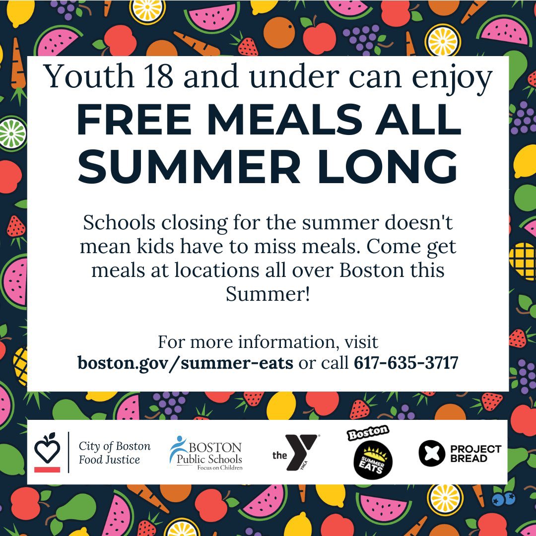 BostonCivicOrg's tweet photo. Come find the City Hall on the Go Truck today outside BPL Roxbury Branch from 3-5pm for Summer Eats🍎

Free meals for youth 18 &amp; under. More information: https://t.co/mYubCwN648 https://t.co/csgVGwItIK