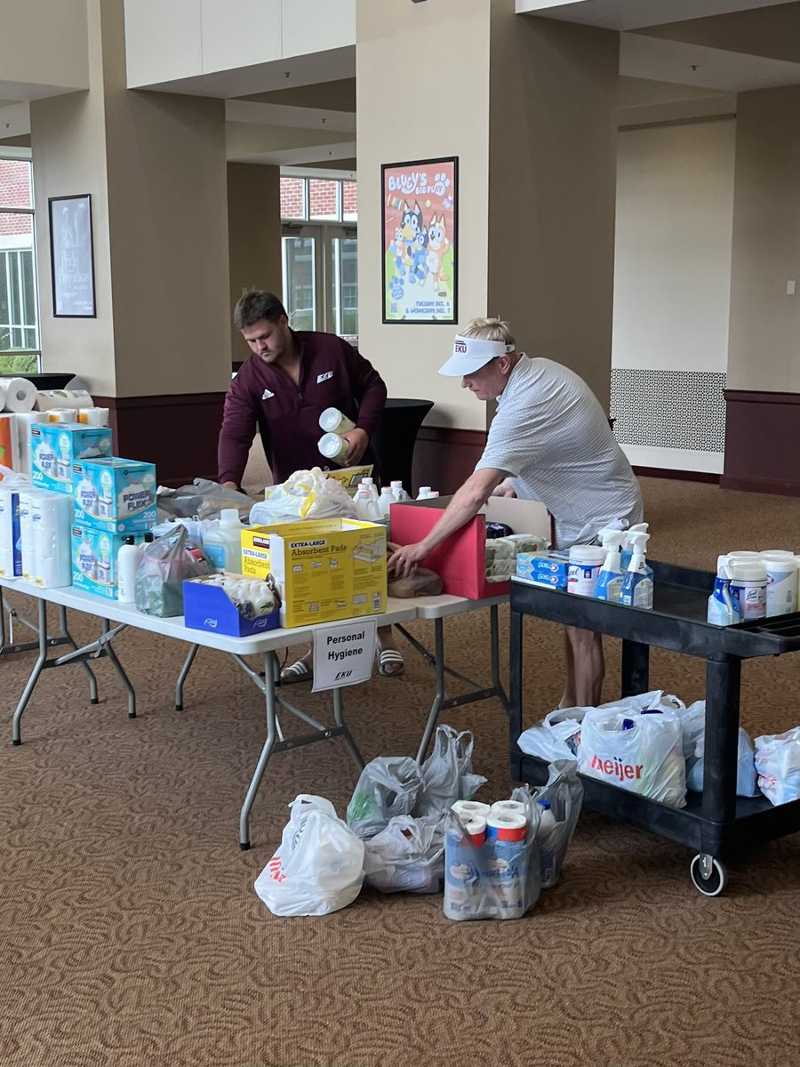 EKUFootball's tweet photo. Doing what we can to help those affected by the devastating floods #606Strong

#E2W | #MatterOfPride https://t.co/5DASO1CIQ6