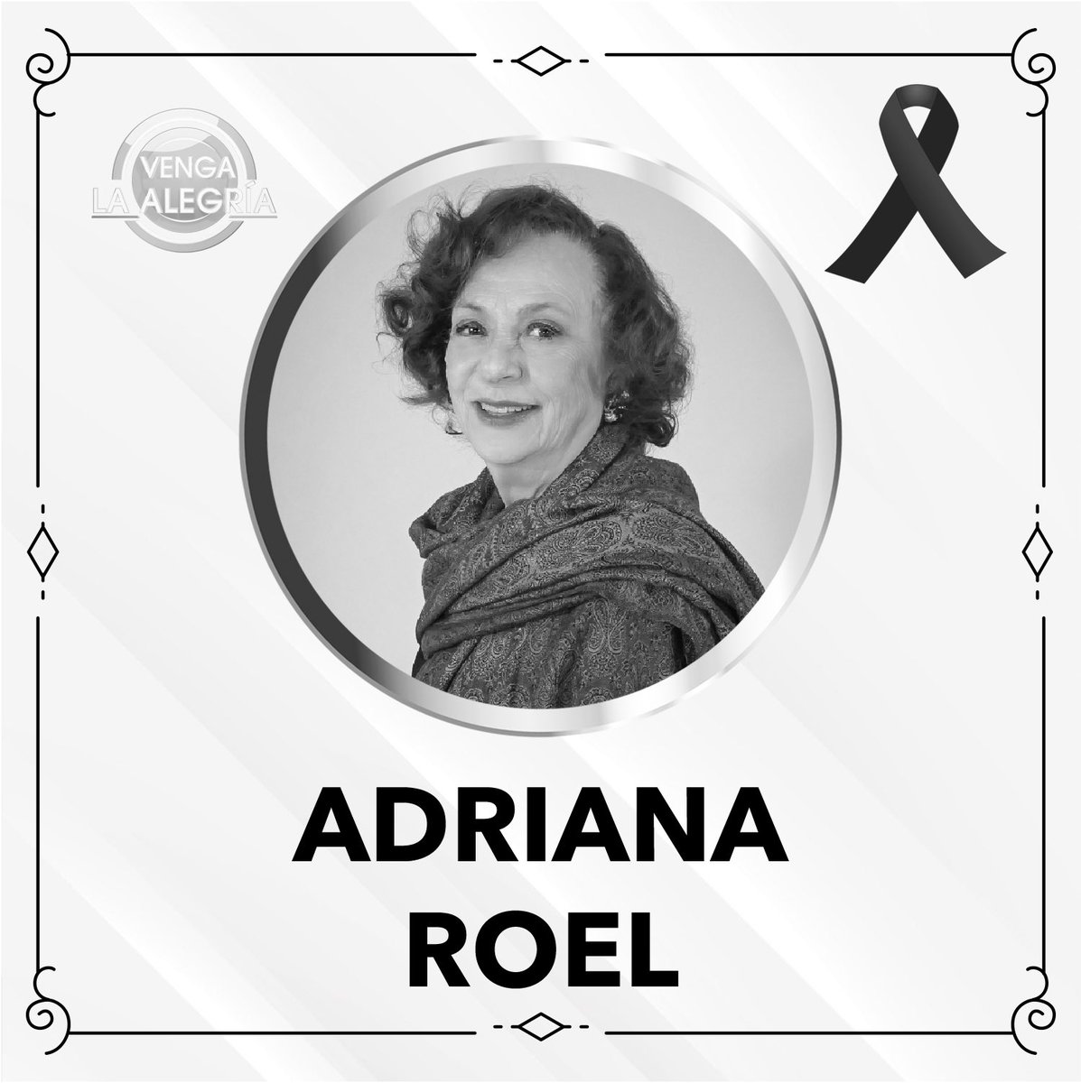 ¡Lamentablemente falleció a los 88 años la primera actriz Adriana Roel! 
🙌🏻😢🕊
¡Descanse en paz! 📺 #VLA