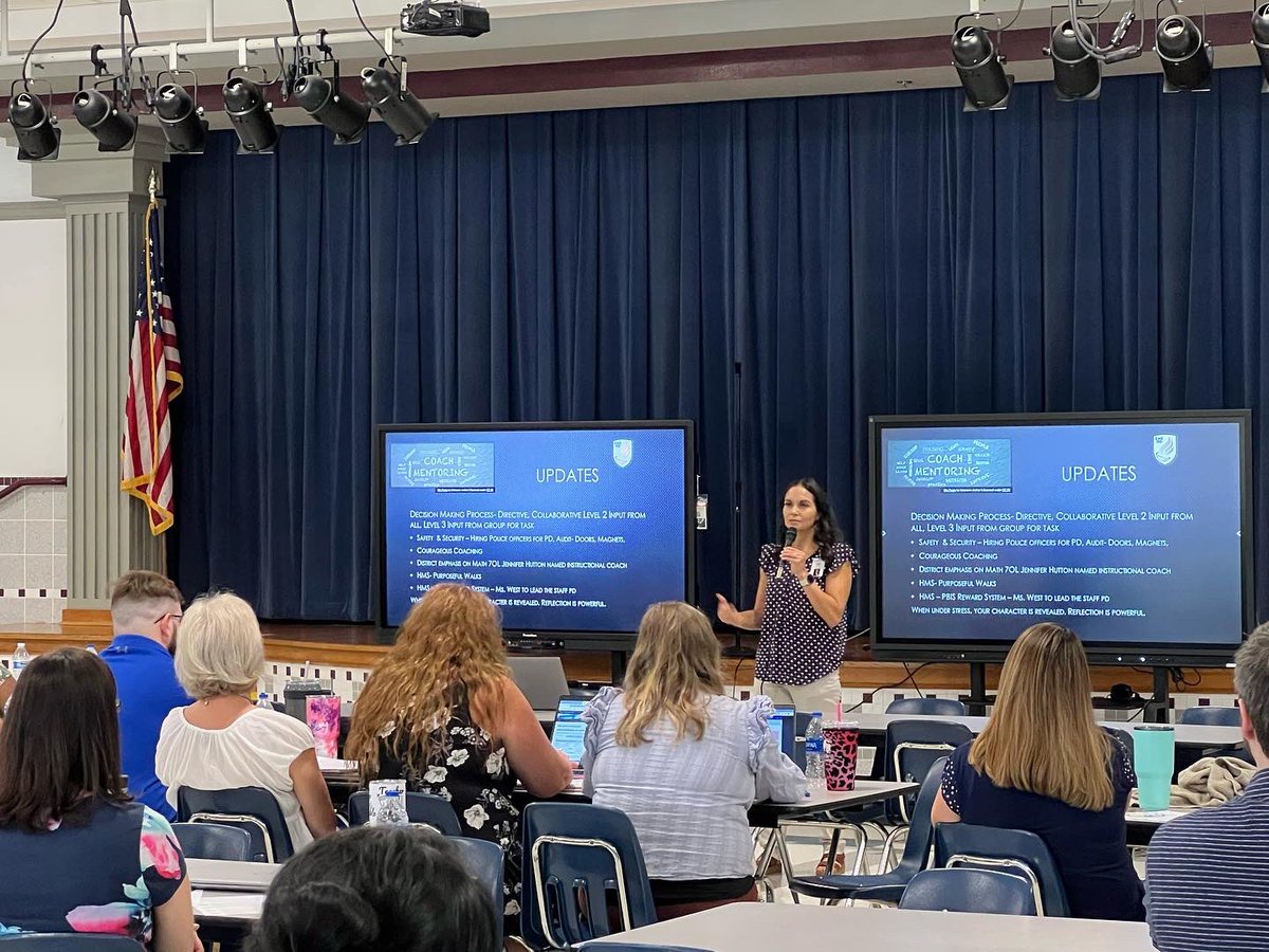 Feels wonderful having our staff on campus and all in the same place! So far, a great morning of updates as we #SetThePace for a great year! #HawkPride #HawksSoar