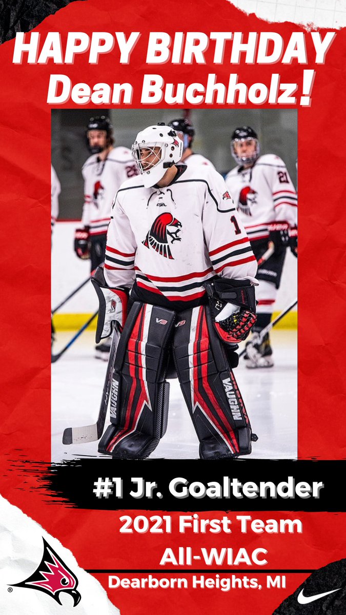 UWRFMensHockey's tweet photo. Happy Birthday to Goaltender Dean Buchholz! 🎉

#FalconsFlyTogether #FFT https://t.co/JpXYRzwlRP