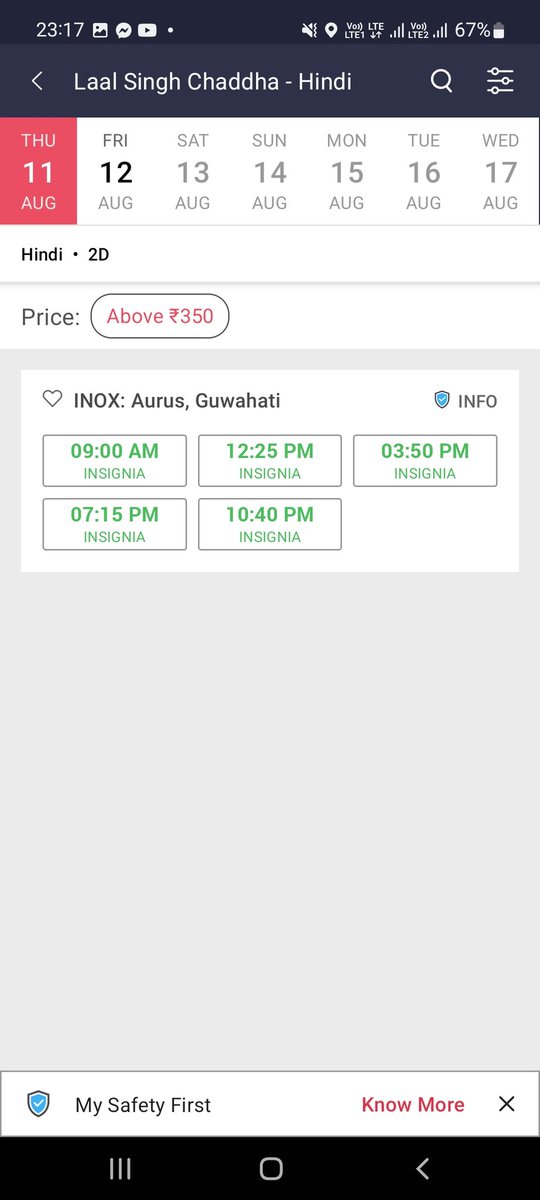 KalitaAmitabh's tweet photo. #LaalSinghChaddha #GuwahatiCity booking has been opened. The costliest theatre of the city #InoxInsignia https://t.co/eftYTHzlI2