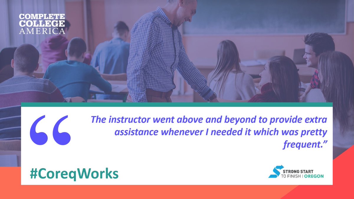 CompleteCollege's tweet image. #CoreqWorks #CCAStudentVoices #Oregon @_Strong_Start