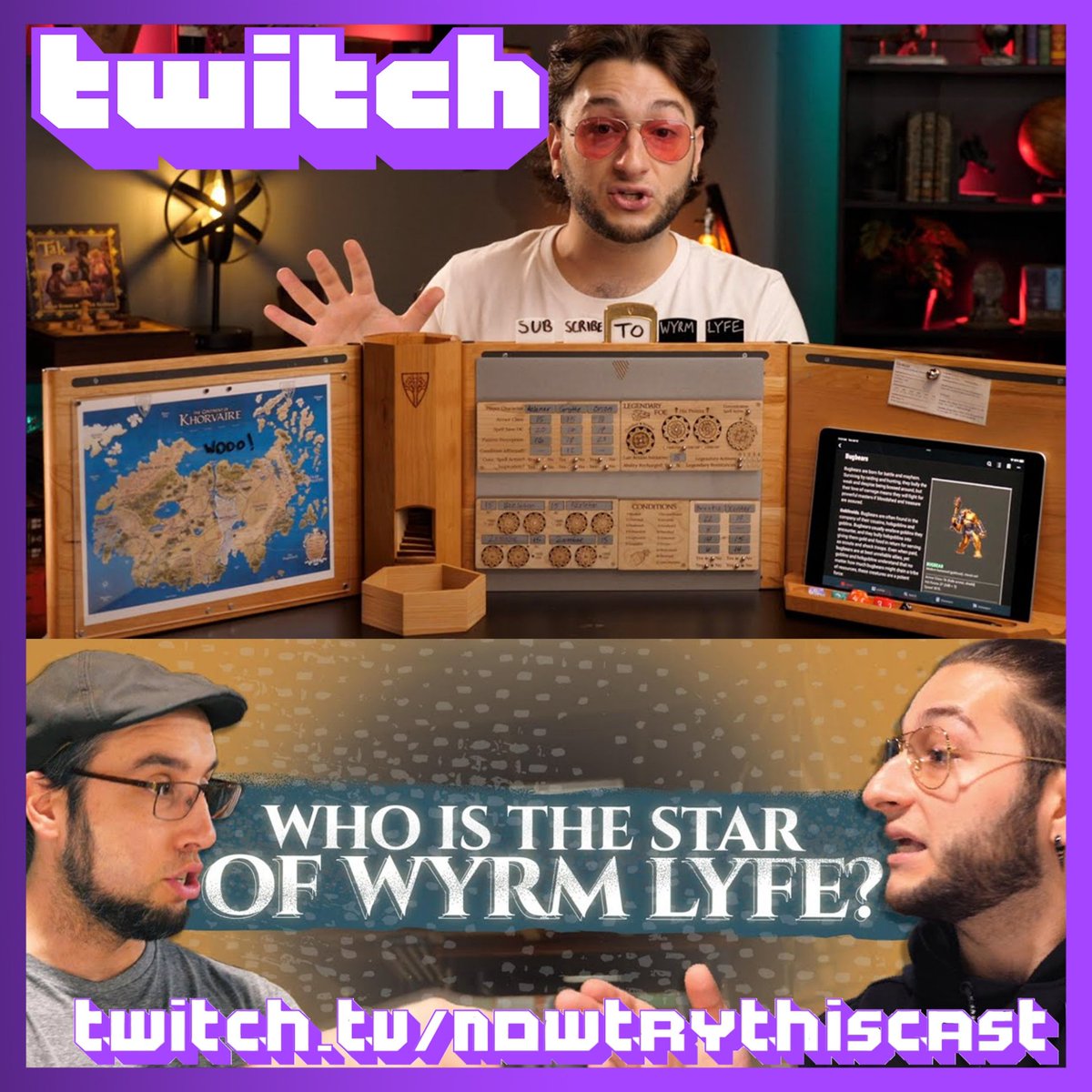 NicknackNieves's tweet photo. Tonight! 8pm EST
https://t.co/wGSjU9S1FZ
We talk all things #wyrmwood and #wyrmlyfe Also their newest #kickstarter for their #GMScreen 
•
•
•
#DnD #RPG #tabletopgame #dungeonsanddragons #woodworking #dnd5e #podcast #youtube #twitch https://t.co/F7U0QYPuux