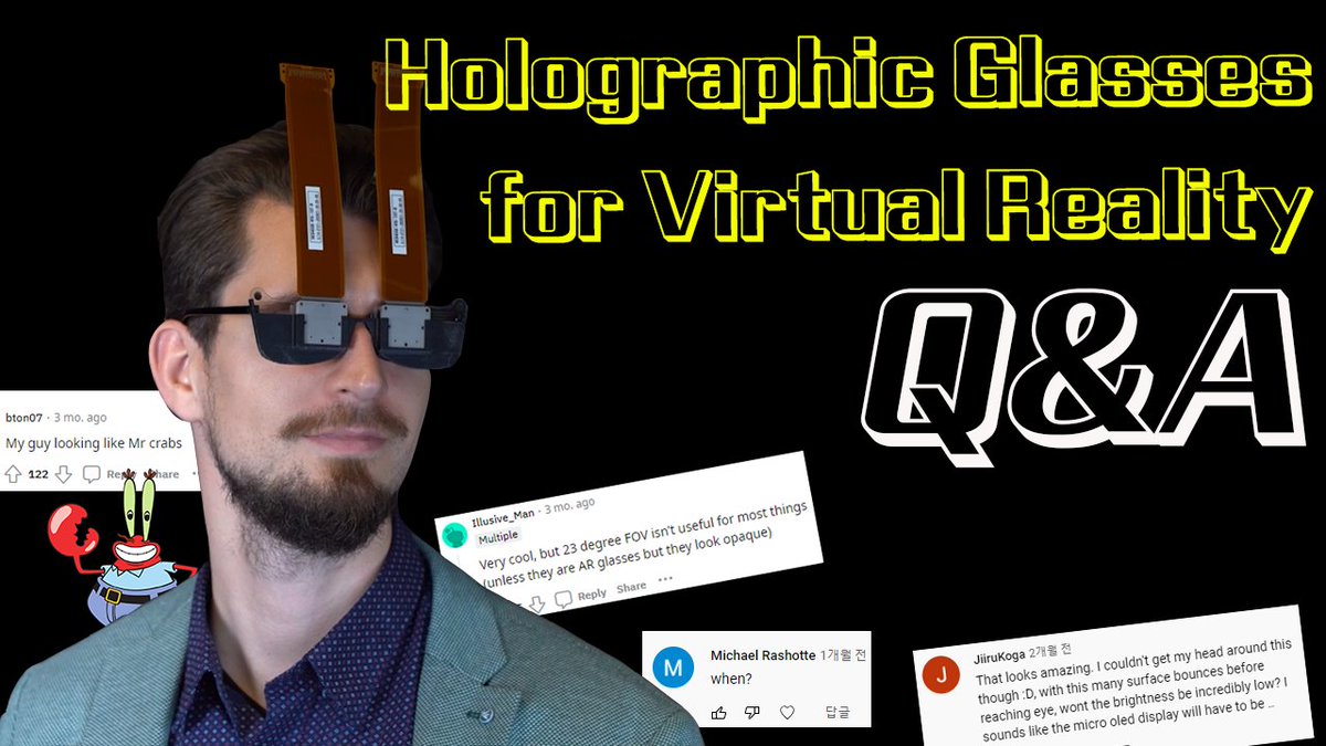 SIGGRAPH is next week! We've just uploaded a Q&amp;A video for Holographic Glasses for Virtual Reality paper. Please leave us any questions!

youtu.be/SPyX0NI-l5E